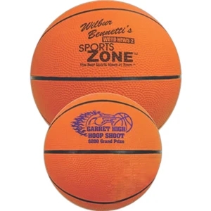 Full Size Rubber Basketball, 29.5" Features A Re-inflatable Athletic Valve