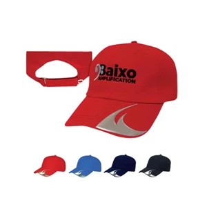 Classic Series - Medium Profile Six Panel Unstructured Liquid Metal Wave Cap. Closeout