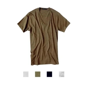 2 X L - Men's Oxford Gray Heather V-neck Shirt Made Of 100% Pima Cotton