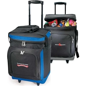 Everest Plus - Insulated, 30 Can Rolling Cooler Bag With Retractable Lockout Pull Handle System