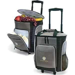 Rocky - Insulated 30 Can Rolling Cooler Bag With Retractable Lockout Pull Handle And Wheels