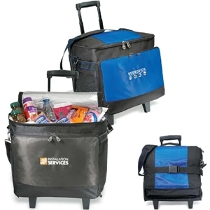 Iceman - Rolling, Insulated 50 Can Collapsible Cooler With Retractable Locking Pull Handle