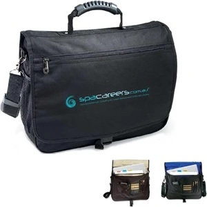 Courier - 600d Polyester Briefcase With Rubber Tough-grip Carry Handle
