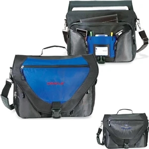 Synergy - Slim And Stylish Messenger Brief With Laptop Pocket And I.d. Card Window. Closeout!