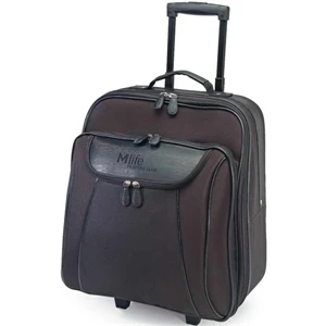 Paris - Black Rolling Briefcase Made Of 600d Polyester With A Top Carrying Handle. Closeout!