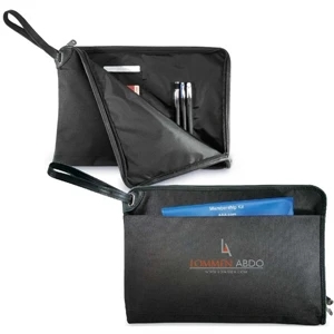 Journalist - Legal Size Zippered Portfolio With Retractable Handle And Organizer Pockets