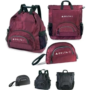 Carry-all - Multiple Function Backpack/tote Bag Folds Into Front Pocket For Easy Transport