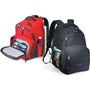 Destination - Multi Pocket Backpack With Front Pocket Organizer Made Of 600 Denier Polyester