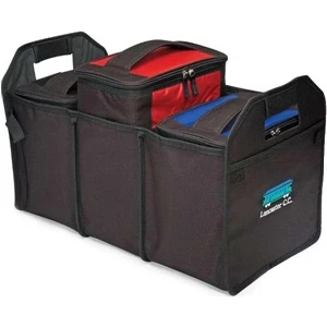 Handy - Collapsible, Black, Polyester Car Organizer With Three Interior Compartments