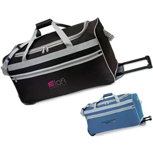 South Beach - Rolling Duffel Bag With Full-length Front Zipper Pocket And Padded Handle