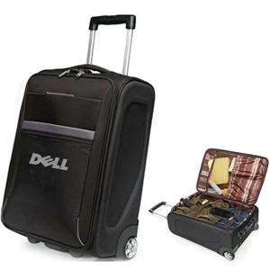 Airway - Black Travel Luggage Made Of 600d Polyester With In-line Skate Wheels