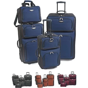 Amsterdam - Four Piece Luggage Set With Push-button Locking Internal Retractable Handles. Blank