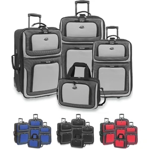 New Yorker - Four Piece Luggage Set With Aluminum Push-button Handle System. Blank