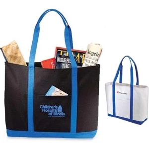 Beacon - Boat Design Tote Bag With Top To Bottom Stitching On Handles. Closeout