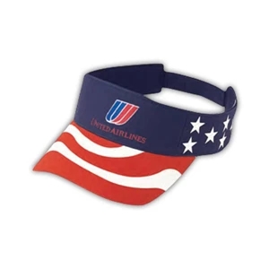 Pro Style Deluxe Cotton Twill Fabric "us Flag" Visor With Pro Stitch On Crown