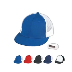 6 Panel Cotton Twill Constructed Trucker's Cap With Plastic Adjustable Snap