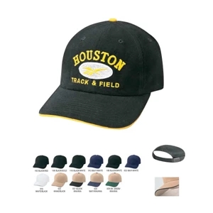 Low Crown Unconstructed 100% Heavy Brushed Cotton Twill Cap With Sandwich Bill