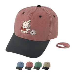 Pro Style Constructed Heavy Cotton Twill Cap With Black Cotton Twill Bill