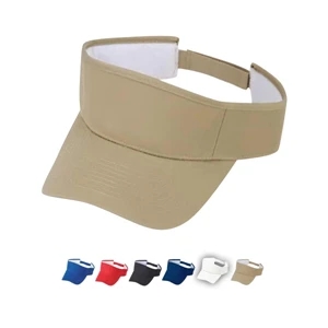 Pro Style 100% Cotton Twill Visor With Pro Stitches On Crown And Self Fabric Strap