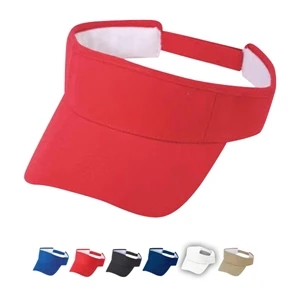 Pro Style 100% Brushed Cotton Twill Visor With Self Fabric Velcro Strap