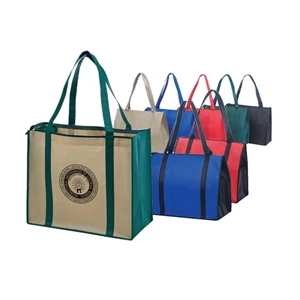 Eco-friendly Collection - Non-woven Tote With Zipper, Fabric Covered Bottom