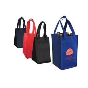 Eco-friendly Collection - Non-woven Wine Bag. Will Accomodate 4 Bottles, 7"w X 12"h X 7"d