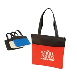 Eco-friendly Collection - Non-woven Tote Bag With Zipper, 15" X 16" X 1 1/4"