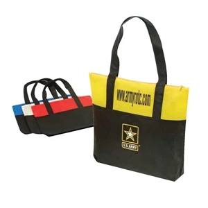 Eco-friendly Collection - Non-woven Tote Bag With Zipper, 18 1/2" X 15" X 3"