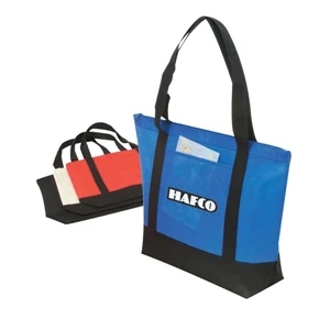 Eco-friendly Collection - Non-woven Tote Bag With Zipper, 22" X 16" X 6"