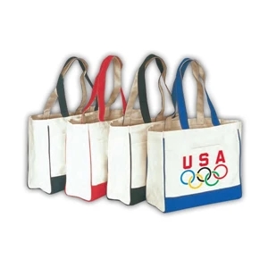 Natural 15 Oz. Cotton Canvas Tote Bag With Inside Pocket, 22" X 13" X 5"