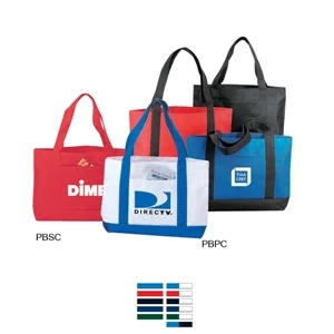 600 Denier Polyester Tote Bag With Heavy Vinyl Backing, 19" X 12" X 4 1/2"