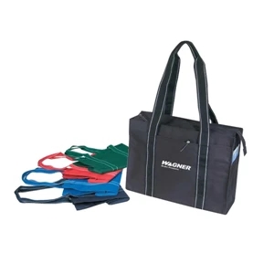 Polyester Zippered Tote Bag With Heavy Vinyl Backing, 15 1/4" X 11 1/4" X 5"