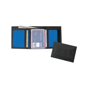 Tri-fold 420 Denier Nylon Wallet With Coin Compartment And Velcro Closure