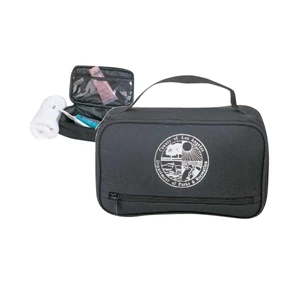 600 Denier Polyester Travel Kit With Zippered Front Pocket And Carry Handle