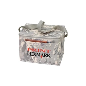 Digital Camo 6 Pack Cooler With Heavy Vinyl Backing, 8 1/2" X 6 1/2" X 6 1/2"