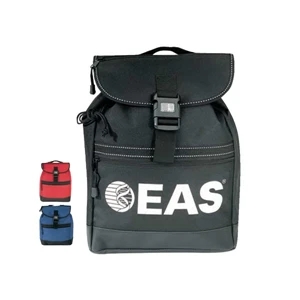 Drawstring Reflector 600 Denier Polyester Backpack With A Leather Like Bottom
