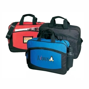 Business Portfolio With Cell Phone Pocket And Bottle Holder, 16" X 13" X 4"