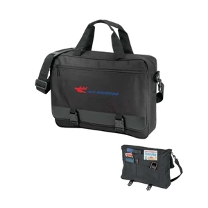 Polyester 600 Denier Briefcase With Leather Like Bottom And Heavy Vinyl Backing