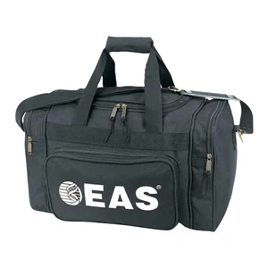 18" X 10" X 9" - Black 600 Denier Polyester Classical Travel Bag With Heavy Vinyl Backing