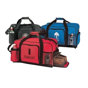 600 Denier Polyester Duffel Bag With Shoe Storage And Heavy Vinyl Backing
