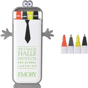 Super Snazzy Swanky - Set Of 2 Highlighters, Mechanical Pencil And Black Ballpoint Pen