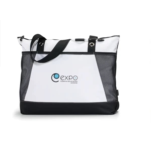 Venture - Black - Business Tote Bag With Zippered Main Compartment And Mesh Pockets