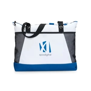 Venture - Royal Blue - Business Tote Bag With Zippered Main Compartment And Mesh Pockets