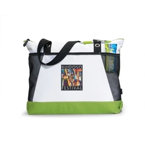 Venture - Apple Green - Business Tote Bag With Zippered Main Compartment And Mesh Pockets