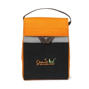 Olympus - Orange - Foldable Lunch Cooler With Thermo Lining And Top Grab Handle
