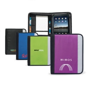 Black Neoprene/polyester Wired E-padfolio With Removable Velcro Corners