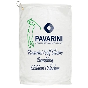 Catalog 5-7 Day Production - Deluxe Velour 16" X 25" Towel Hemmed Edges, Brass Grommet And Hook