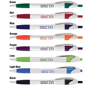 Archer - Catalog 5-7 Day Production - Pen With High Gloss White Contoured Barrel And Clip