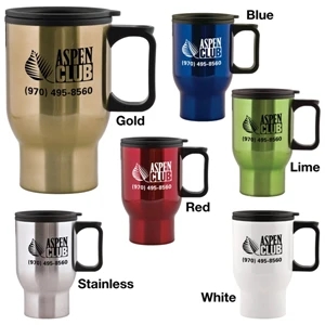 Aspen - Sale 5-7 Day Production - 15 Oz. Stainless Steel Travel Mug With Black Plastic Liner