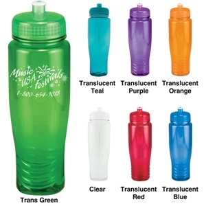Polyclean (tm) - Sale 5-7 Day Production - 28 Oz Capacity Fitness Bottle With Pop-top Lid